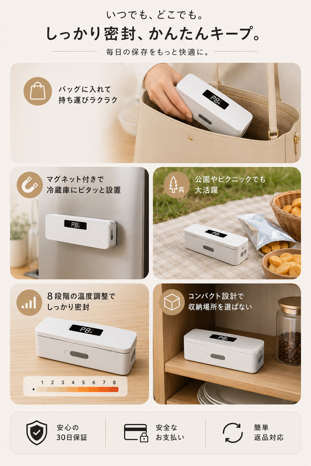 NeoSeal Mini™ Pro 2in1シーラー |最新版 8段階温度調整モデル